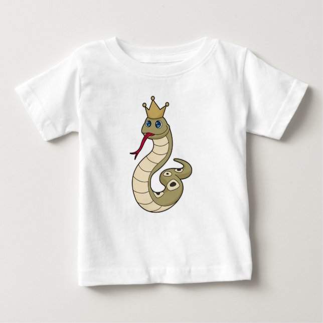 Camiseta De Bebé Serpiente como rey con corona (Anverso)