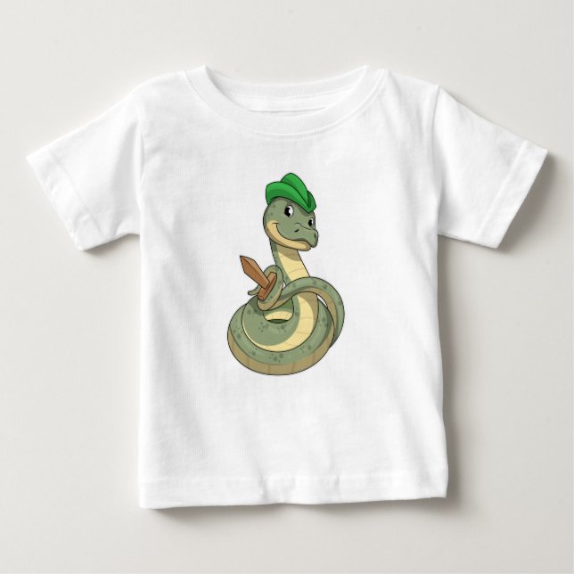 Camiseta De Bebé Serpiente con espada (Anverso)