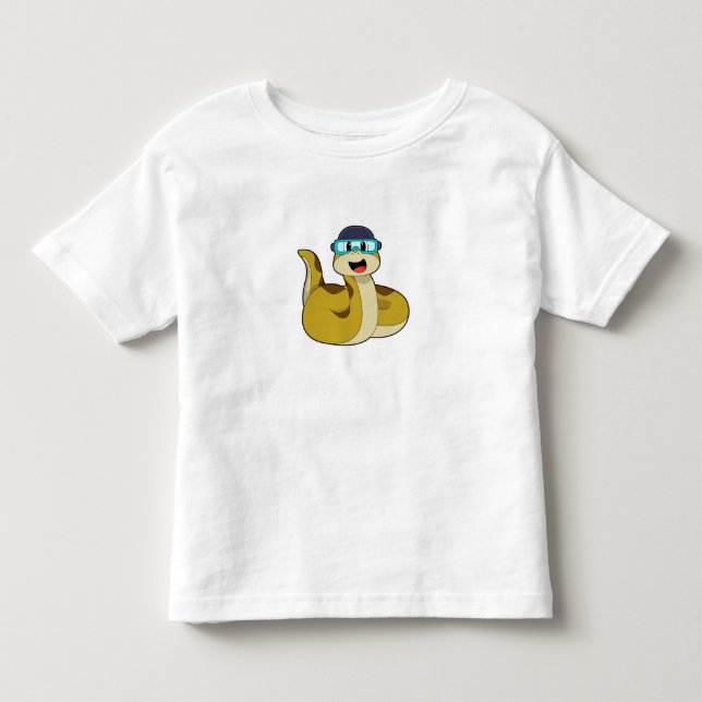Camiseta De Bebé Serpiente con gafas de natación (Anverso)
