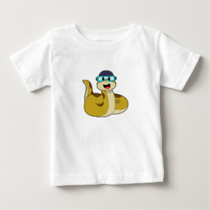 Camiseta De Bebé Serpiente con gafas de natación
