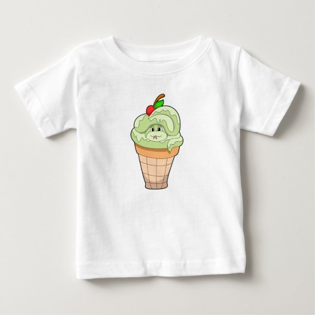 Camiseta De Bebé Serpiente con helado y cereza (Anverso)