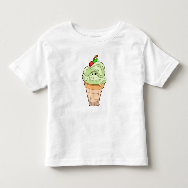 Camiseta De Bebé Serpiente con helado y cereza (Anverso)