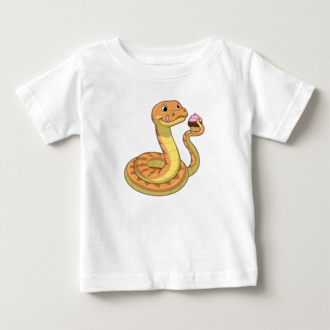 Camiseta De Bebé Serpiente con Muffin (Anverso)