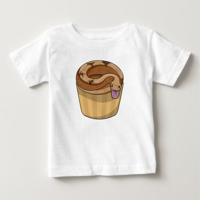 Camiseta De Bebé Serpiente con Muffin (Anverso)