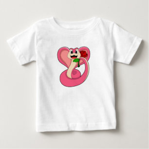 Camiseta De Bebé Serpiente con Rosa