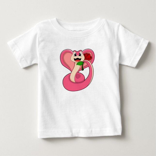 Camiseta De Bebé Serpiente con Rosa (Anverso)