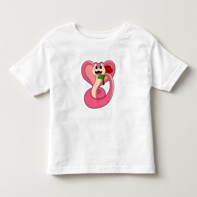 Camiseta De Bebé Serpiente con Rosa (Anverso)