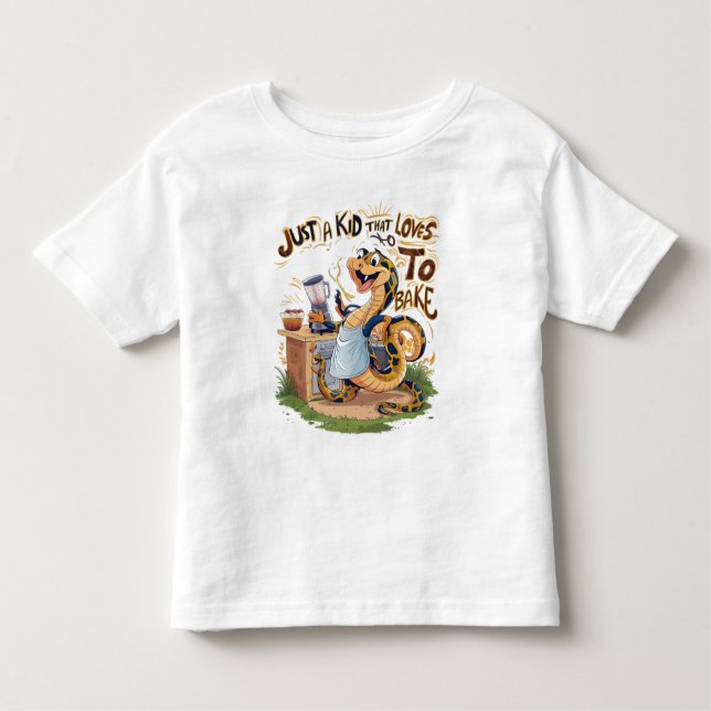 Camiseta De Bebé Serpiente culinaria: Una serpiente en un apron (Anverso)
