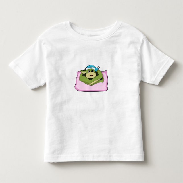 Camiseta De Bebé Serpiente durmiendo con gorra nocturna (Anverso)