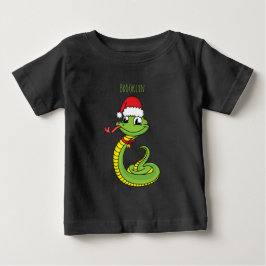 Camiseta De Bebé Serpiente verde suave con personalizado de sombrer