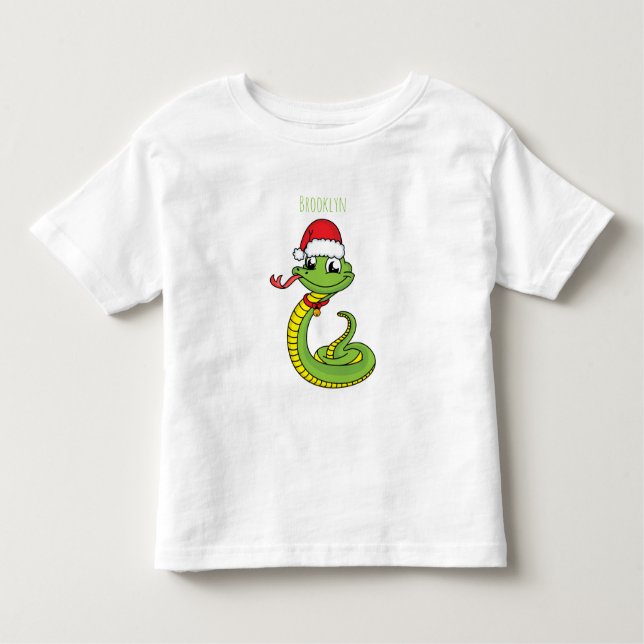 Camiseta De Bebé Serpiente verde suave con personalizado de sombrer (Anverso)