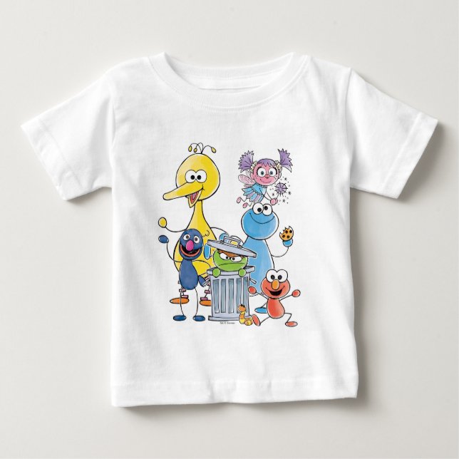 Camiseta De Bebé Sesame Pals Doodley Graphic (Anverso)