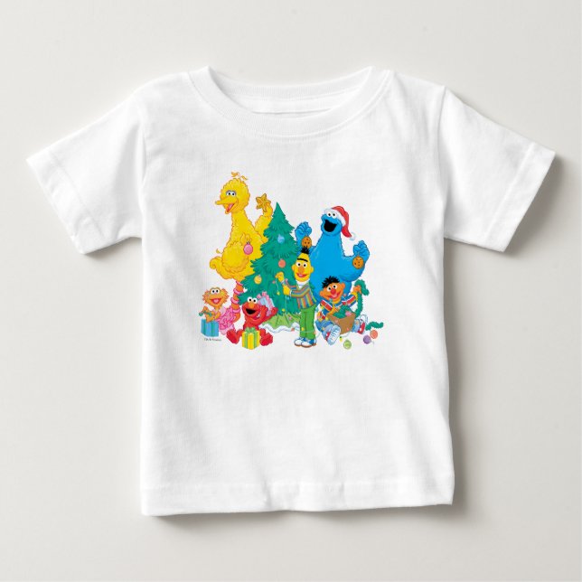 Camiseta De Bebé Sesame Street | Amigos de Navidad (Anverso)