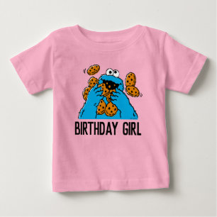 Camiseta De Bebé Sesame Street   Cumpleaños 1 de Cookie Monster