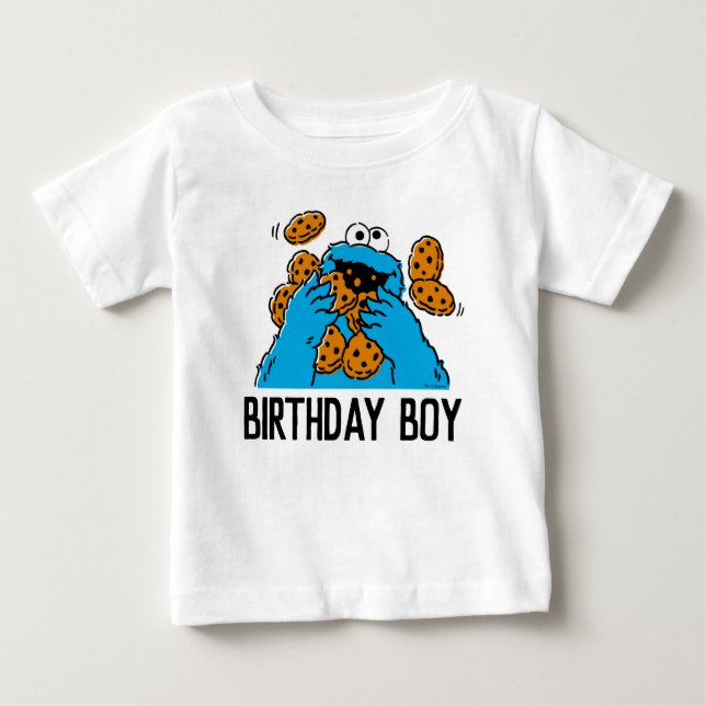 Camiseta De Bebé Sesame Street | Cumpleaños bebé del Monstruo de la (Anverso)