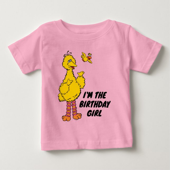 Camiseta De Bebé Sesame Street | Cumpleaños de Big Bird y Little Bi (Anverso)