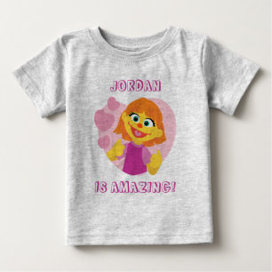 Camiseta De Bebé Sesame Street   Julia Corazón Rosa