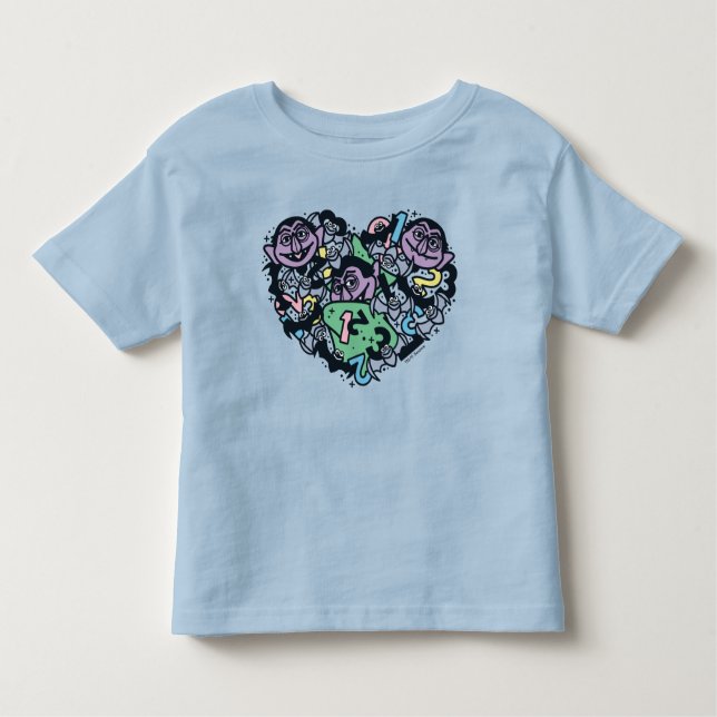 Camiseta De Bebé Sésamo | Conde von Count Doodle Heart (Anverso)