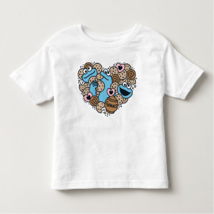 Camiseta De Bebé Sésamo   Cookie Monster Doodle Heart
