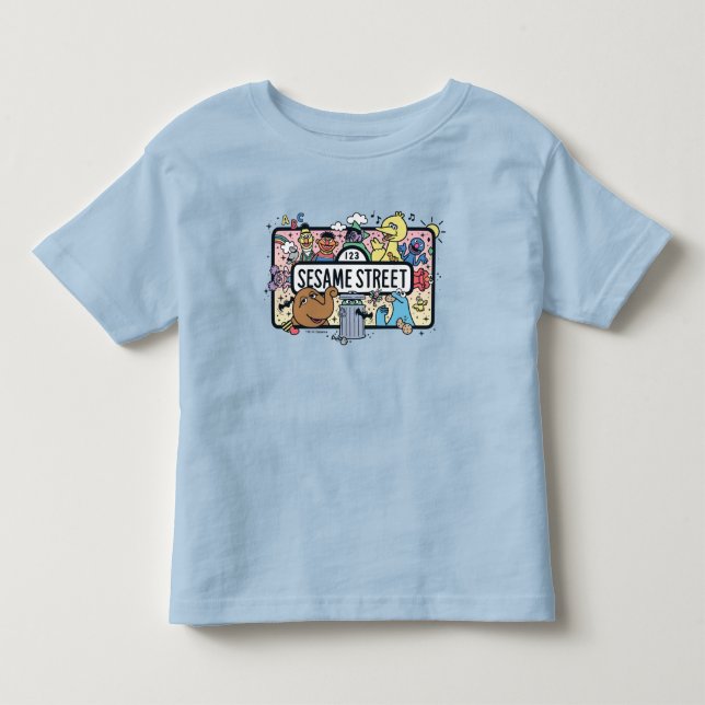 Camiseta De Bebé Sésamo | Rótulo Sesame Pals Doodle (Anverso)