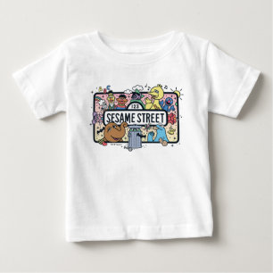 Camiseta De Bebé Sésamo Sésamo Sésamo Amigos Doodle Sign