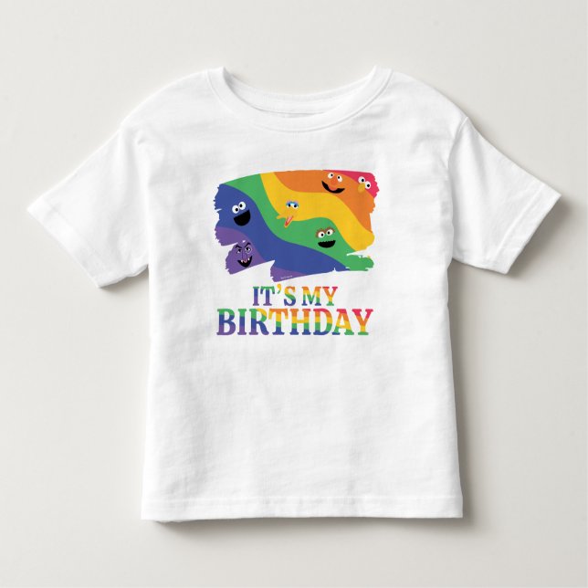 Camiseta De Bebé Sésamo Street Pals Rainbow Birday (Anverso)