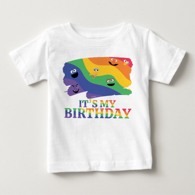 Camiseta De Bebé Sésamo Street Pals Rainbow Birday (Anverso)