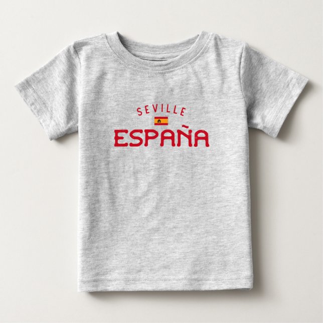 Camiseta De Bebé Sevilla España (España) con problemas (Anverso)