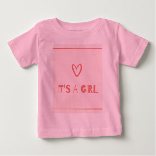 Camiseta De Bebé Sexo de corazón rosado lindo revelar tee