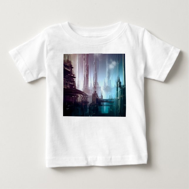 Camiseta De Bebé SF Ciudad futurista 2 (Anverso)