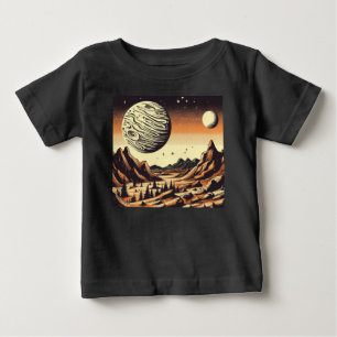 Camiseta De Bebé SF Mars Landscape Woodcut 1