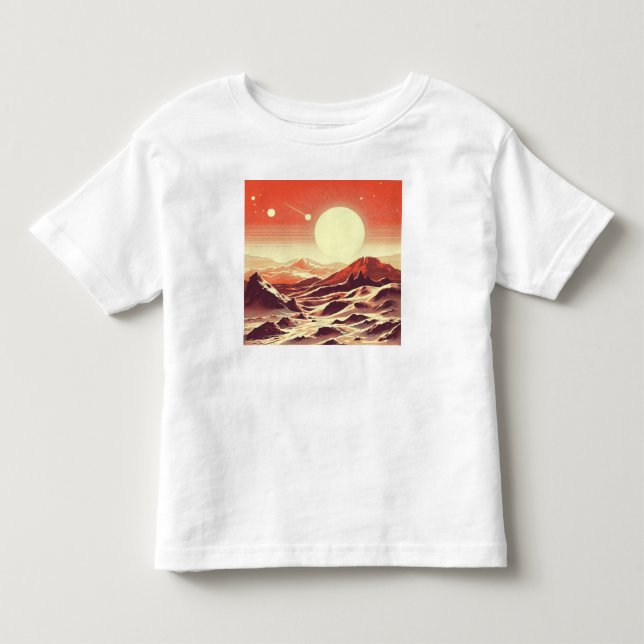 Camiseta De Bebé SF Mars Landscape Woodcut 2 (Anverso)