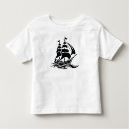 Camiseta De Bebé Shadow Sailing Ship – Vintage Ocean Illustration