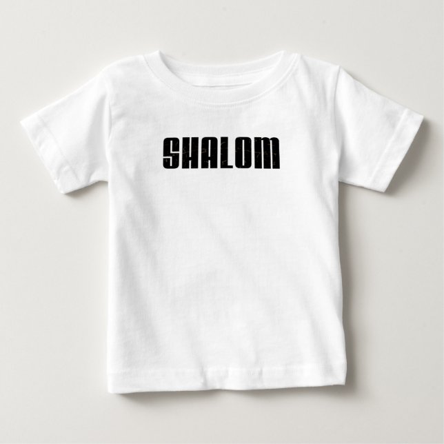 Camiseta De Bebé Shalom - Palabra hebrea - Judía de paz y armonía (Anverso)