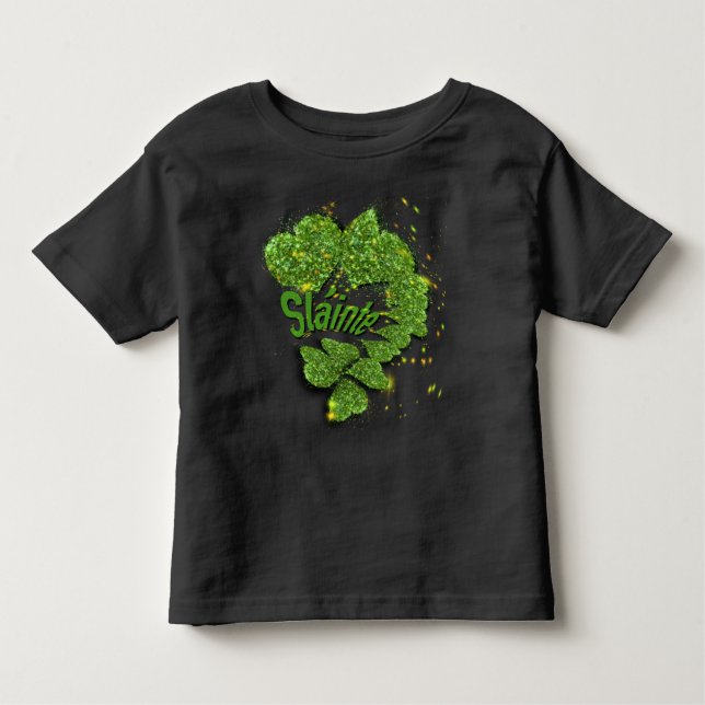 Camiseta De Bebé Shamrock verde | corazones brillantes ShainteT-Shi (Anverso)