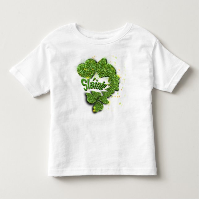 Camiseta De Bebé Shamrock verde | corazones brillantes ShainteT-Shi (Anverso)