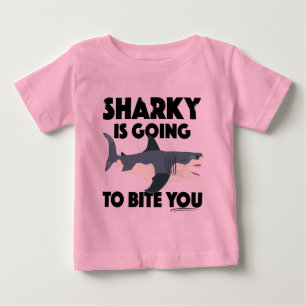 Camiseta De Bebé Sharky Va A Morder Tu Diseño - Baby Fine Jer