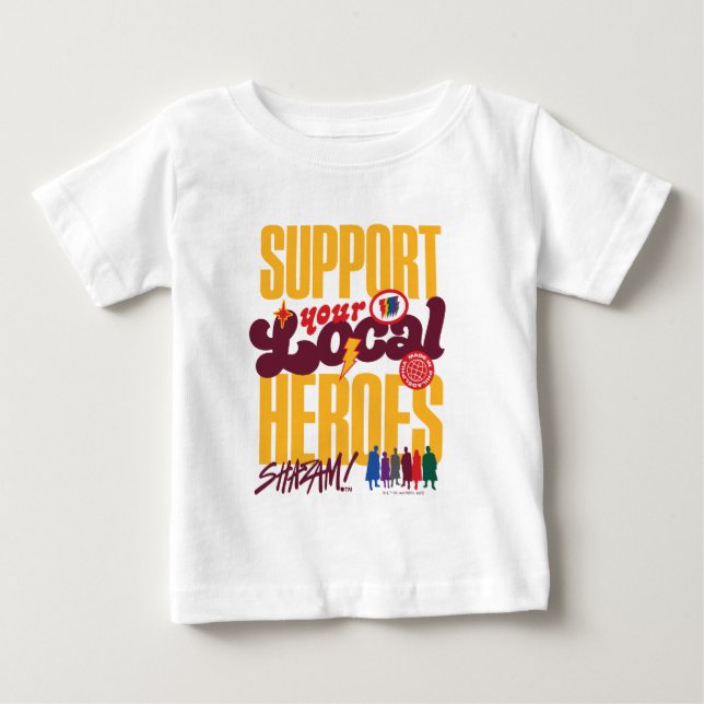Camiseta De Bebé ¡SHAZAM! Furia de los dioses | Apoyar a los héroes (Anverso)