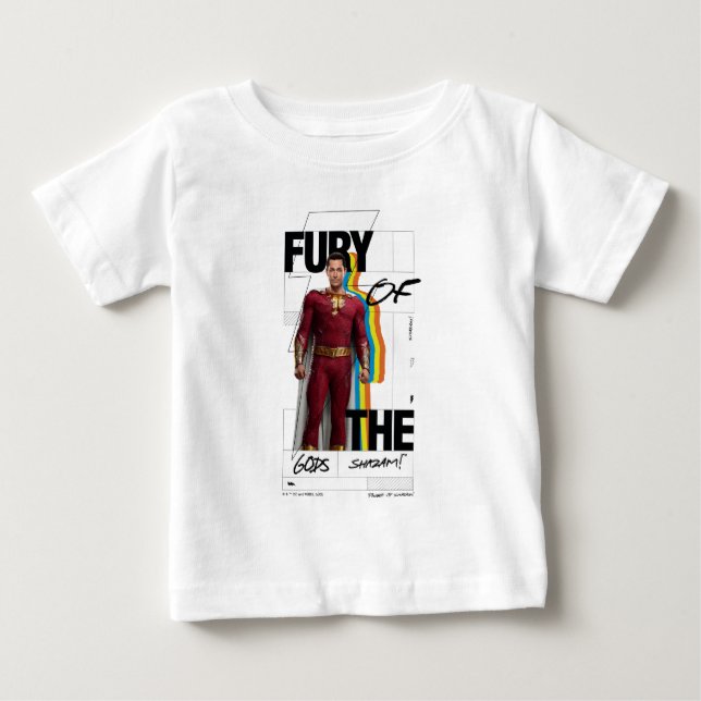 Camiseta De Bebé ¡SHAZAM! Furia de los dioses | Arte estilo álbum r (Anverso)