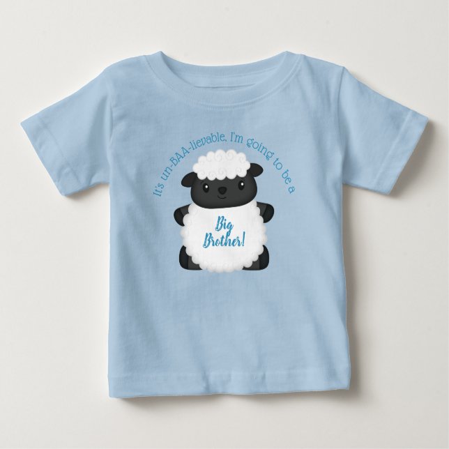 Camiseta De Bebé Sheep Baby Shower Farm Blue Boy (Anverso)