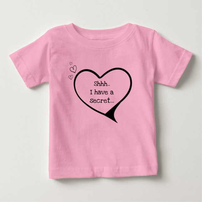 Camiseta De Bebé shhhh tengo un personalizable secreto, hermano may (Anverso)