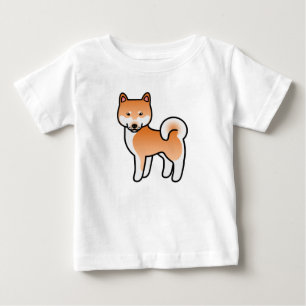 Camiseta De Bebé Shiba Inu de dibujos animados rojo