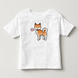 Camiseta De Bebé Shiba Inu de dibujos animados rojos Amor