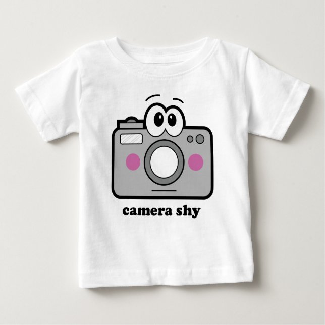 Camiseta De Bebé Shy de cámara (Anverso)