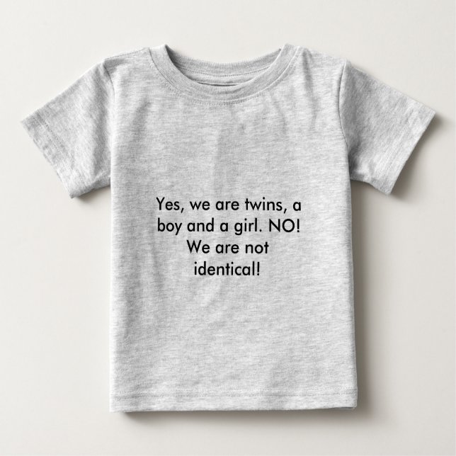 Camiseta De Bebé Sí, somos gemelos, un niño y un chica. NO! Estamos (Anverso)