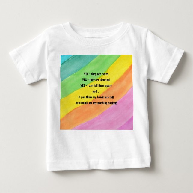Camiseta De Bebé "Sí, son gemelos", camiseta del bebé arco iris (Anverso)