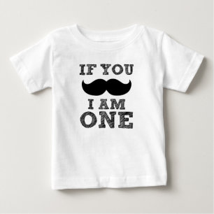 Camiseta De Bebé Si te Mustache, soy un cumpleaños de bebé divertid
