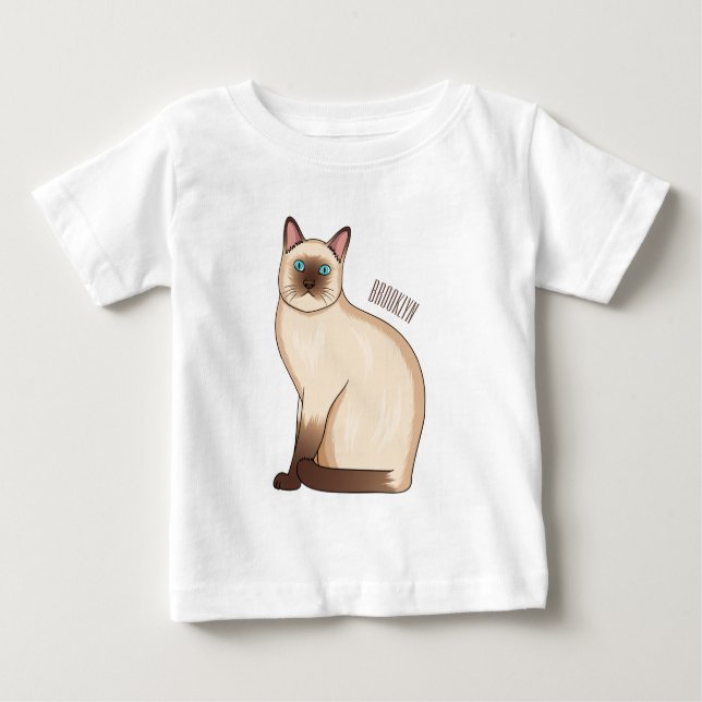 Camiseta De Bebé Siamese cat cartoon illustration (Anverso)