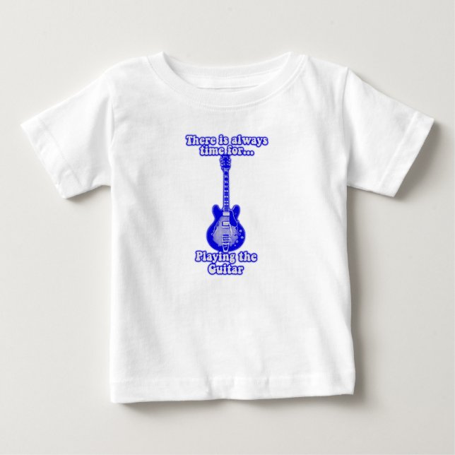 Camiseta De Bebé Siempre hay tiempo para tocar la guitarra. azul (Anverso)