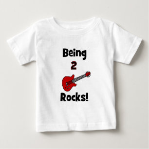 Camiseta De Bebé ¡Siendo 2 rocas!  con la guitarra